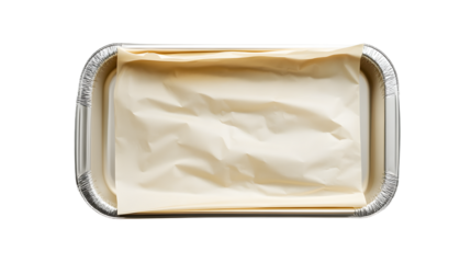 PNG,Baking paper on a metal tray, isolated on white background