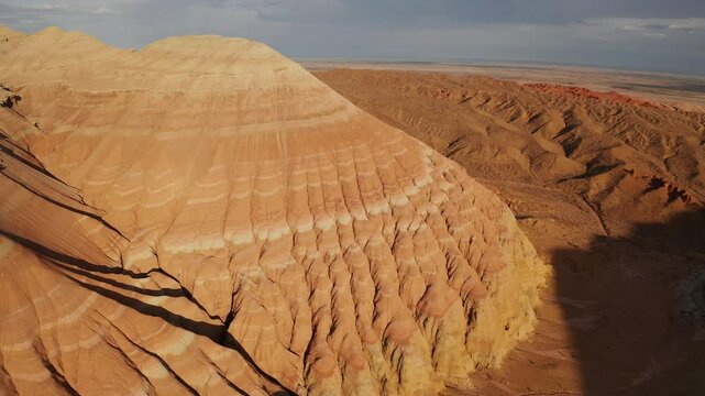 Colorful mountains in Altyn Emel National park drone view