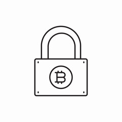 Bitcoin security lock protection icon vector sign