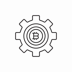Bitcoin settings gear configuration icon vector sign