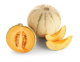 Sweet melons on white background