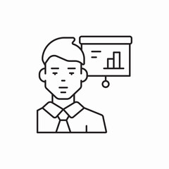 man statistics chart icon vector sign
