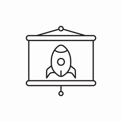 Startup rocket launch presentation icon vector sign