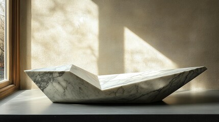 Paper sailboat sculpture minimalist art peaceful light photography