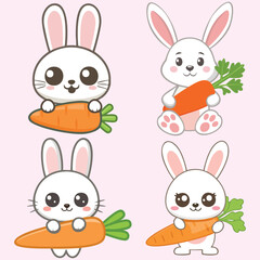 set of easter rabbits