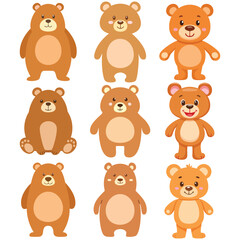 Cute Teddy Bears in Different Poses Collection