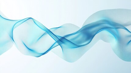 Air Background. Blue Abstract Template with Smooth Wavy Lines and Mesh Texture