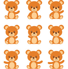 Cute Teddy Bears in Different Poses Collection