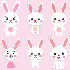 set of easter rabbits