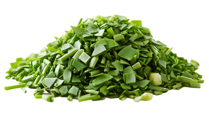 Obraz premium Chopped Chives with Fresh Herb Pile.