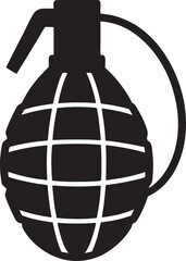 Old hand grenade silhouette vector on white background