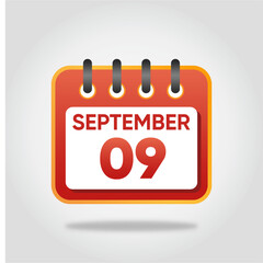 September 9 Calendar Illustration