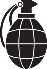 Old hand grenade silhouette vector on white background