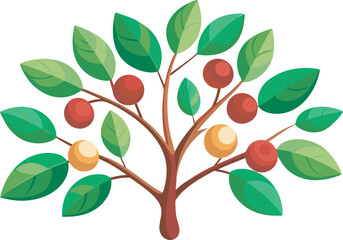 A vibrant vector art illustration showcasing delicious, ripe serviceberries in rich colors, perfect for food-themed designs and natural fruit concepts