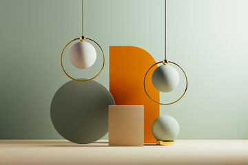 Unique abstract illustration featuring geometric shapes and colors