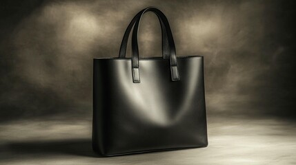 Elegant black tote bag fashion accessory product photography
