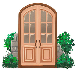 Old Retro Door with Background