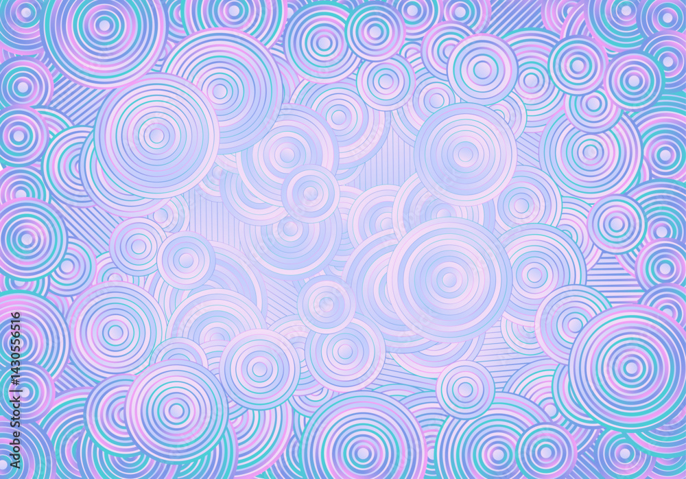 Aufkleber Abstract psychedelic background with circles and lines of various widths in modern optical illusion style.
