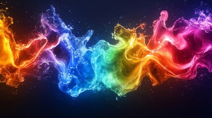 Fototapeta premium Vibrant Rainbow Liquid Flowing Abstract Design