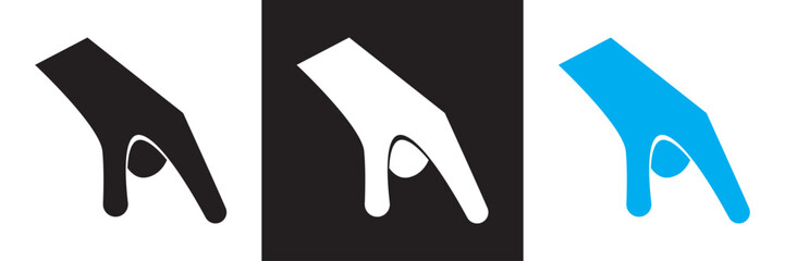 Hand gesture icon.  Vector for websites, mobile interfaces, presentations, banner, visual branding etc. Vector illustration. isolated on white and black background. EPS 10