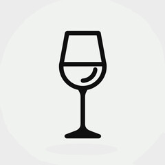 Minimalist Wine Glass Icon Graphic for Cocktail Hour Designs, Winery Branding, Sommelier Blogs, Happy Hour Invitations, Restaurant Websites
