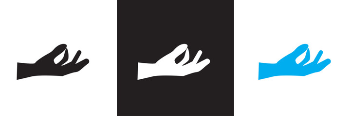 Hand gesture icon.  Vector for websites, mobile interfaces, presentations, banner, visual branding etc. Vector illustration. isolated on white and black background. EPS 10