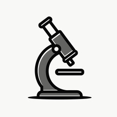 Stylized Microscope Illustration Scientific Analysis Icon for Medical Research Presentation, Biotech Company Branding, Science Education Materials, and Diagnostic Tool Explainer