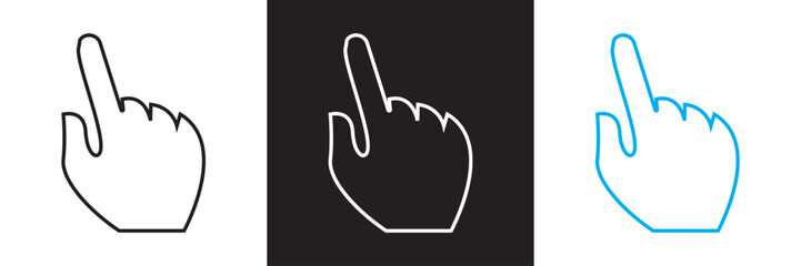 Obraz premium Hand gesture icon. Vector for websites, mobile interfaces, presentations, banner, visual branding etc. Vector illustration. isolated on white and black background. EPS 10