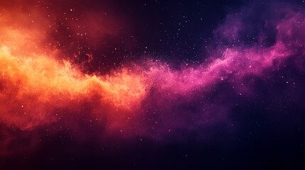 Cosmic Nebula with Vibrant Red Pink and Orange Hues