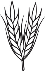 wheat line art, black outline, vector and illustration, coloring book page line art drawing