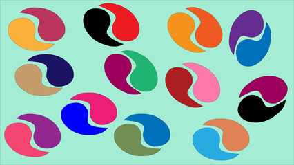 Colorful abstract art with soft green background and curved graphic elements, great for modern branding, artistic visuals, poster designs, and playful creative compositions