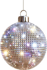 Obraz premium transparent background shiny disco ball with colorful light reflections