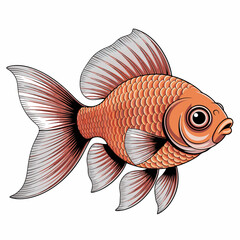 vector illustration of a goldfish