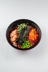 Fresh and delicious salad with dressing
