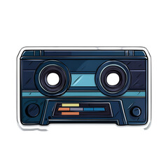 Obraz premium Retro cassette tape icon music culture digital art modern design close-up view nostalgia concept
