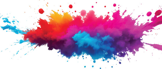 A Vibrant and Bold Watercolor Explosion Featuring Colorful Stains, Splashes, and Brush Strokes on a Clean, White Background, Showcasing a Modern and Abstract Artistic Style.
