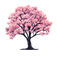 Fototapeta premium Blossoming cherry tree japanese garden digital art serene environment close-up view nature's beauty