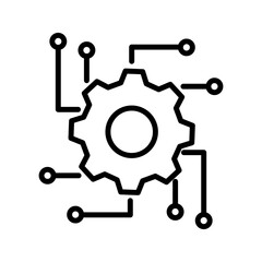 Automated system line icon. Vector illustration on white background. . vector illustration, pictogram isolated on white background. color editable
