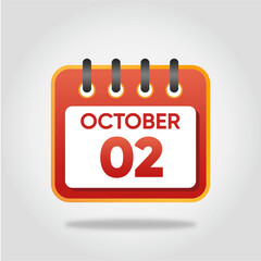 October 2 Calendar Illustration