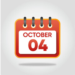 October 4 Calendar Illustration