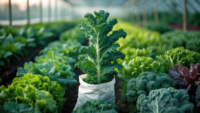 Field-grown Lacinato kale for healthy eating