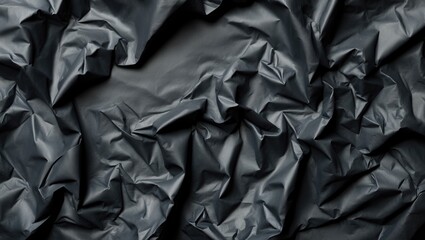 Black wrinkled paper texture background for design templates with space for text