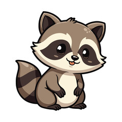 cute raccoon vector design draw