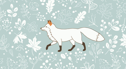 Fox in a Foliage Pattern