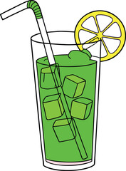 Alcohol drink, margarita cocktail, Champagne vector