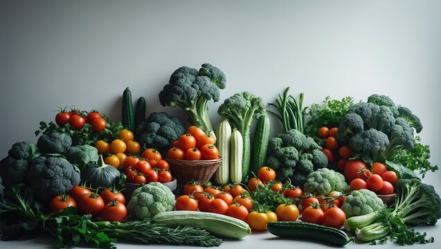 Collection of Vegetables Isolated on White Background, Each Piece Captured in Studio