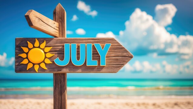 July Greetings: Celebrate the Summer Month with a Beach Background
