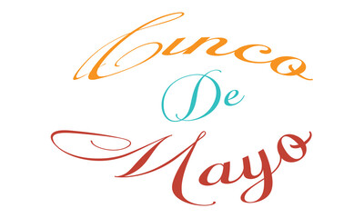 Fototapeta premium Cinco de Mayo graphic letterings. Unusual hand drawn calligraphy . Vector illustration. EPS 10/ AI
