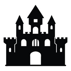 Obraz premium Castle silhouette vector vector Design.