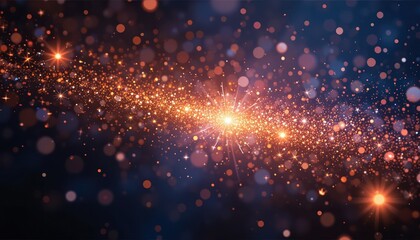 Fototapeta premium Cosmic sparkle display outer space abstract art digital environment wide viewpoint universe concept